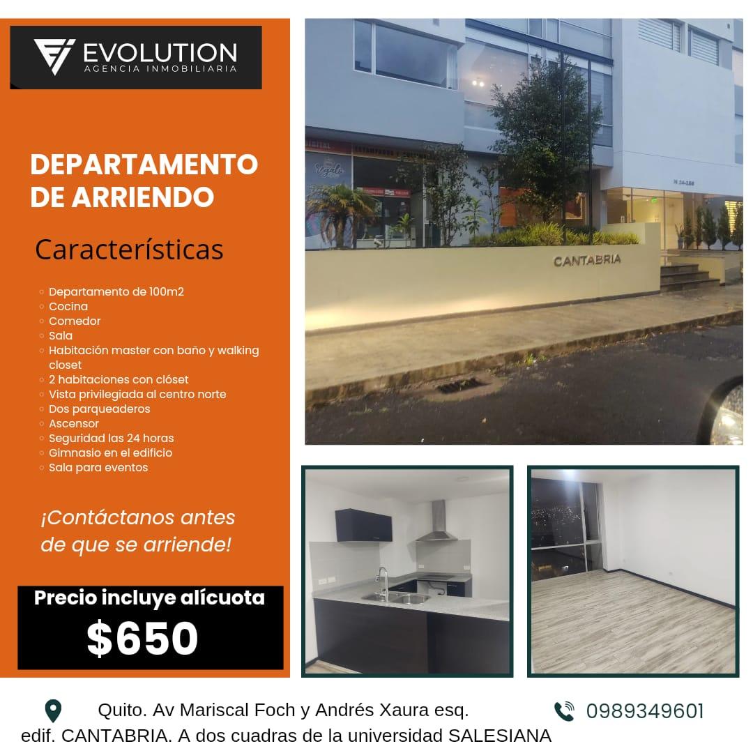 DEPARTAMENTO EN ARRIENDO  A DOS CUADRAS DE LA UNIVESISAS SALESIANA QUITO