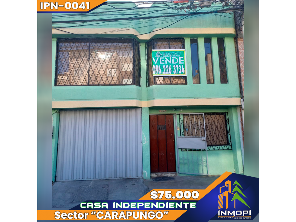 INMOPI Vende Casa Independiente, Carapungo, IPN - 0041