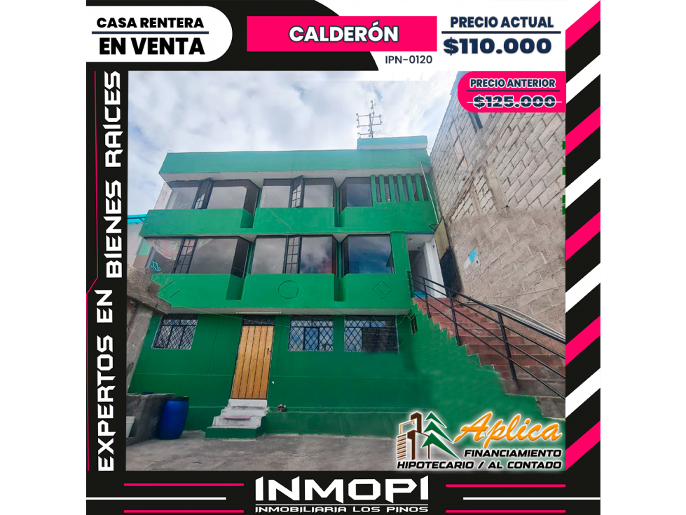 INMOPI VENDE CASA RENTERA, SAN JUAN DE CALDERON IPN ? 0120