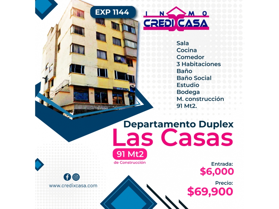 CxC Venta de Departamento Duplex, Las Casas, Exp. 1144