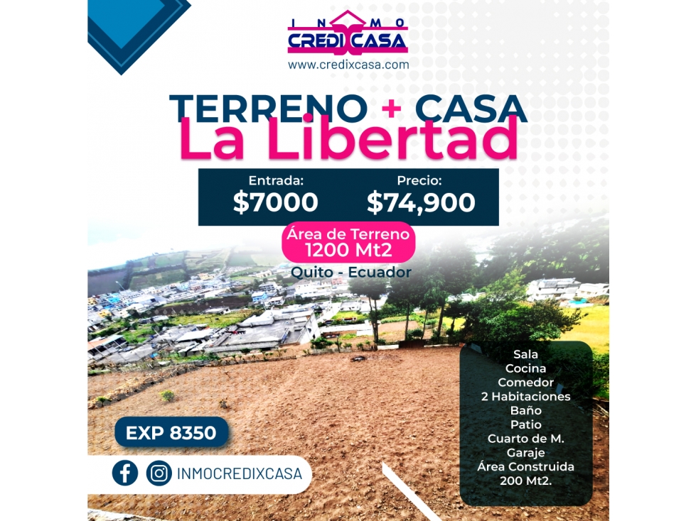 CxC Venta Terreno + Casa, La Libertad, Exp. 8350