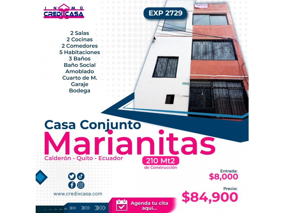 CxC Venta Casa Conjunto, Marianitas Calderon, Exp. 2729