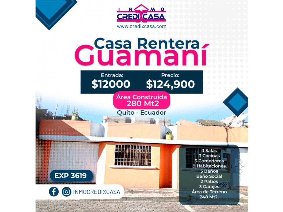 CxC Venta Casa Rentera, Guamani, Exp.3619