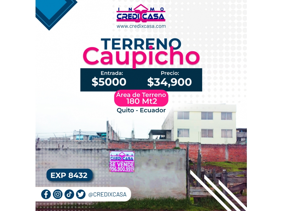 CxC Venta Terreno, Caupicho, Exp. 8432