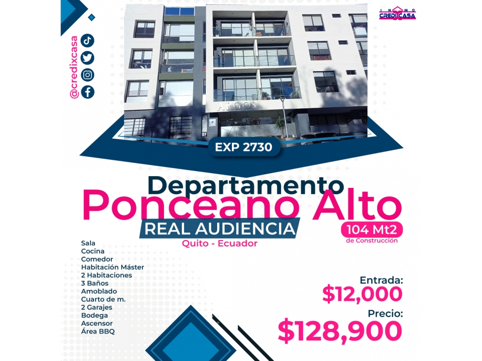 CxC Venta Departamento, Ponceano Alto/Real Audiencia, Exp. 2730