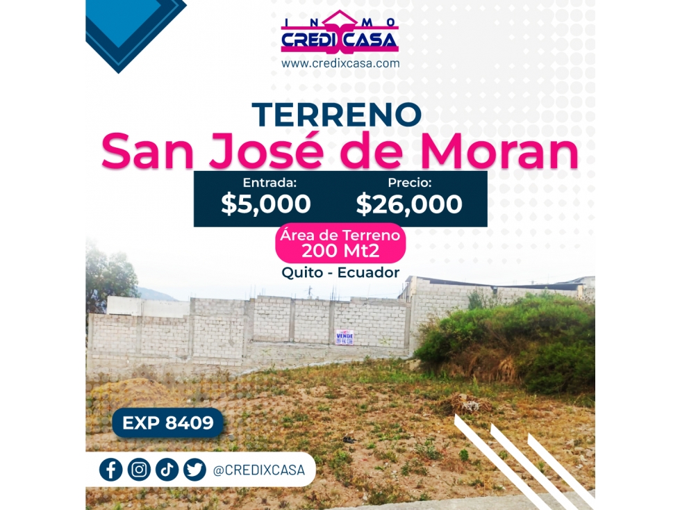 CxC Venta Terreno, San José de Moran, Exp. 8409