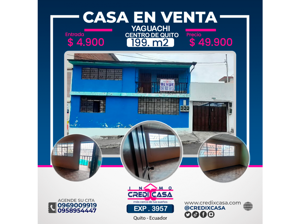 CxC Venta casa unifamiliar, Centro Sur Yaguachi, Exp. 3957