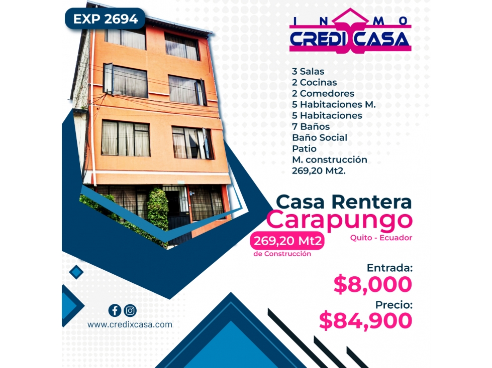 CxC Venta de CASA RENTERA, CARAPUNGO, Exp. 2694