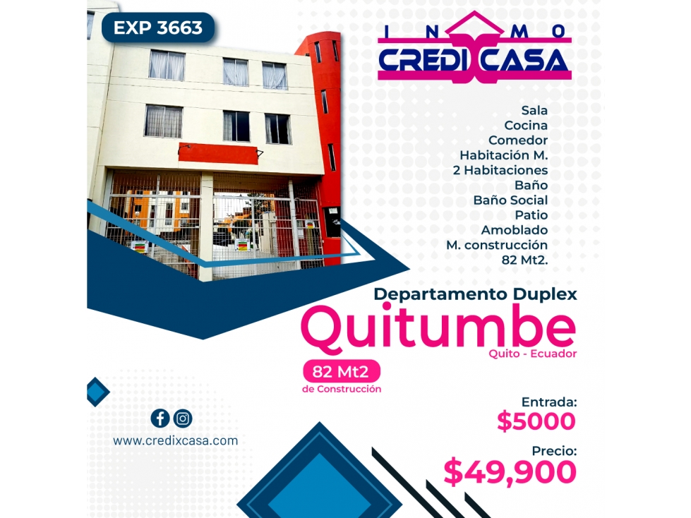CxC Venta Departamento Duplex, Quitumbe, Exp. 3663