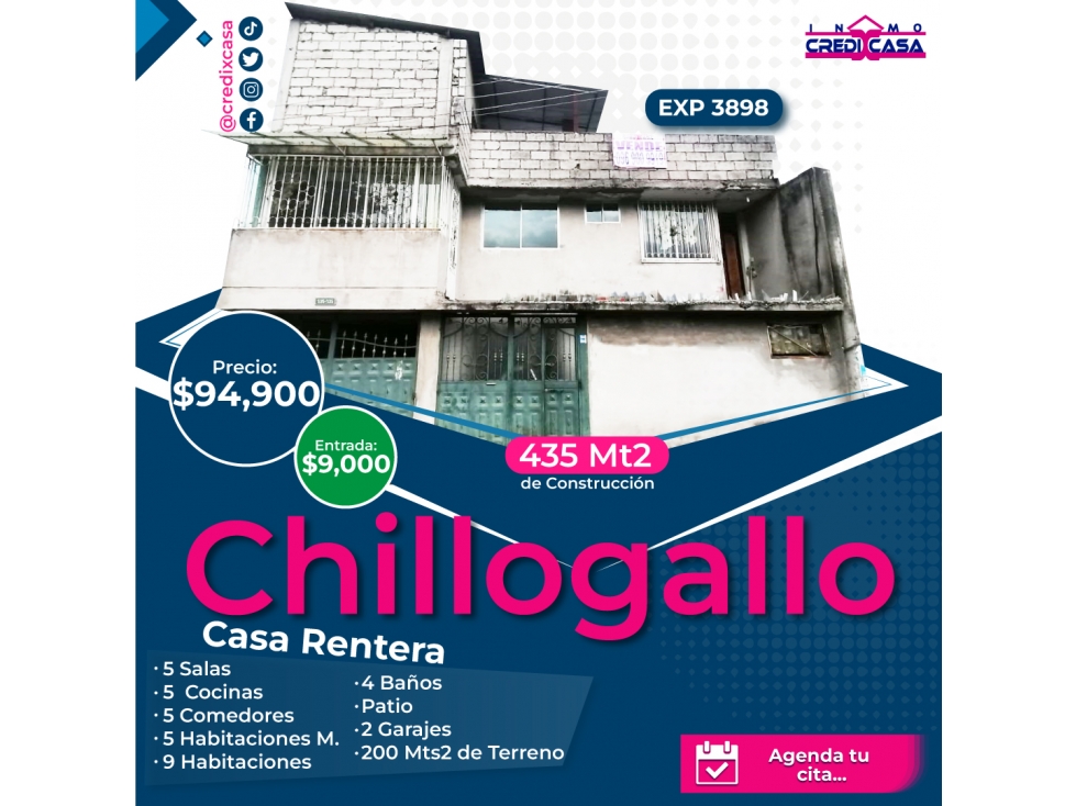 CxC Venta Casa Rentera, CHILLOGALLO, exp. 3898