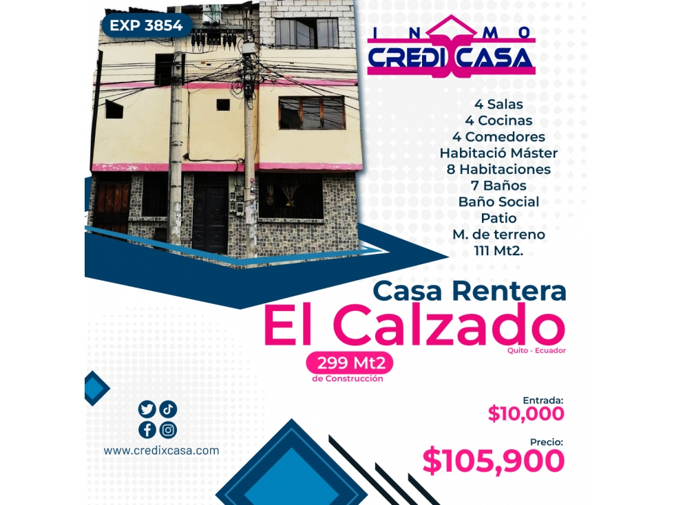 CxC Venta Casa Renteresa, EL CALZADO, Exp. 3854