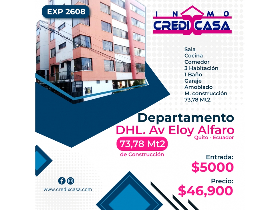 CxC Venta Departamento, DHL AV ELOY ALFARO, Exp. 2608