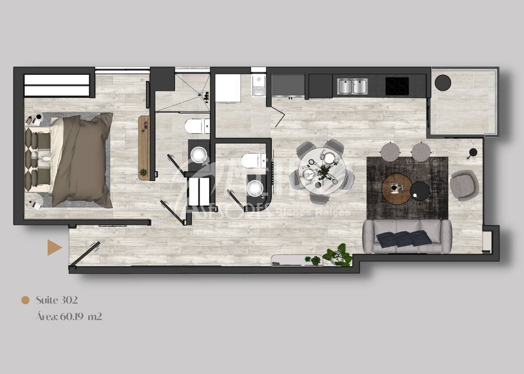 Suite 59 m2 por estrenar en venta en Granda Centeno